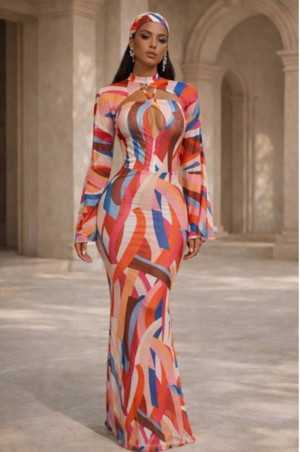 The Pink Mirage Keyhole Maxi Dress