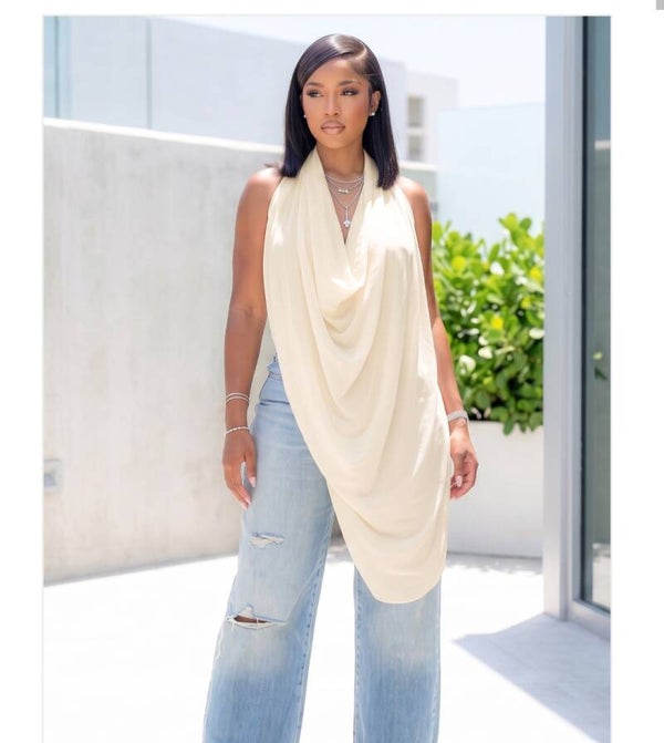 Gracefully Draped Cowl Halter