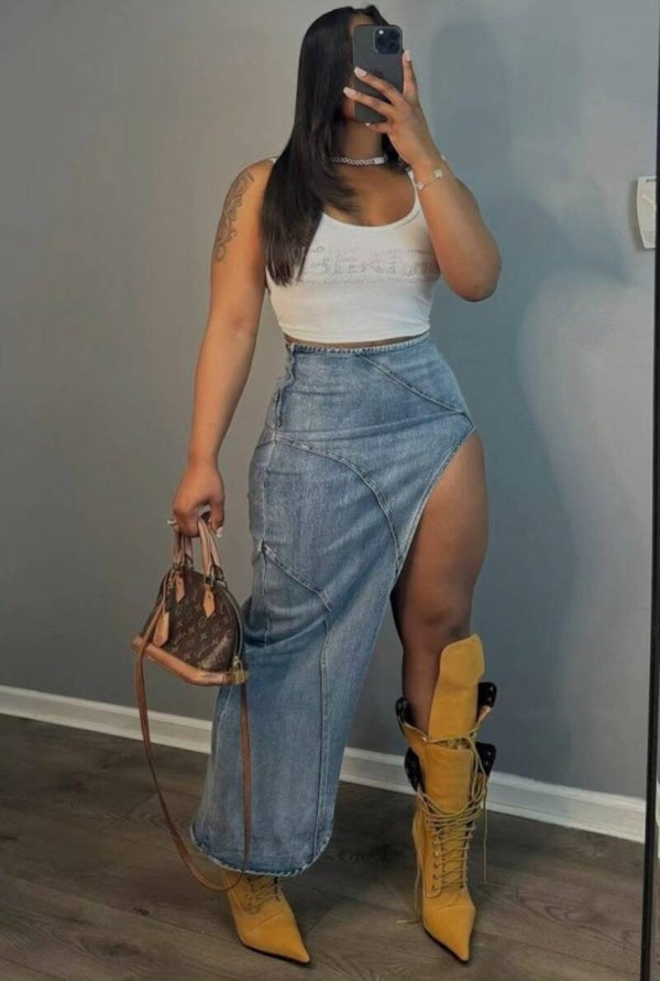 Denim After Dark Maxi Skirt