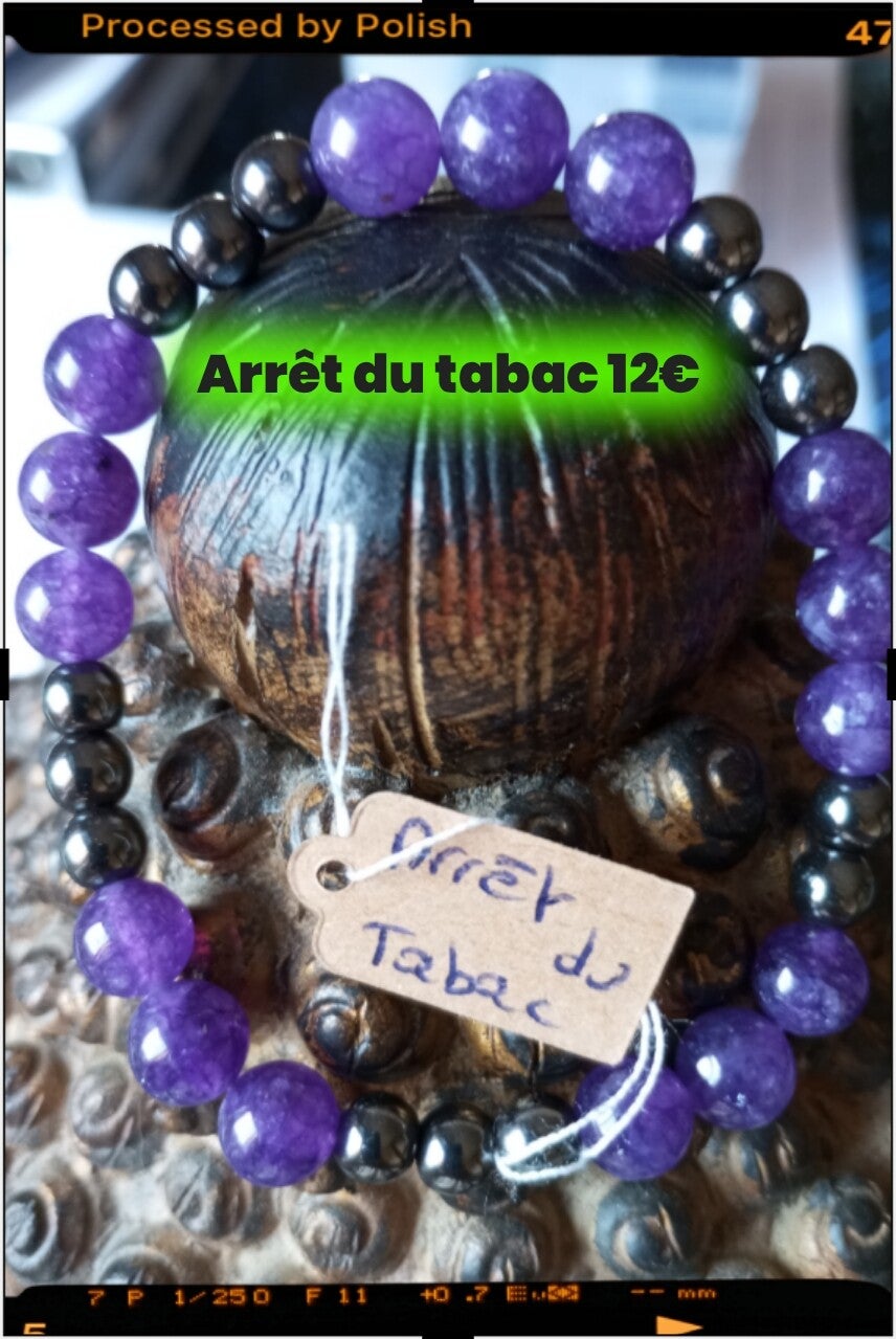 Bracelets lithotherapie en pierres naturelles pour l'aide à l'arrêt du tabac
