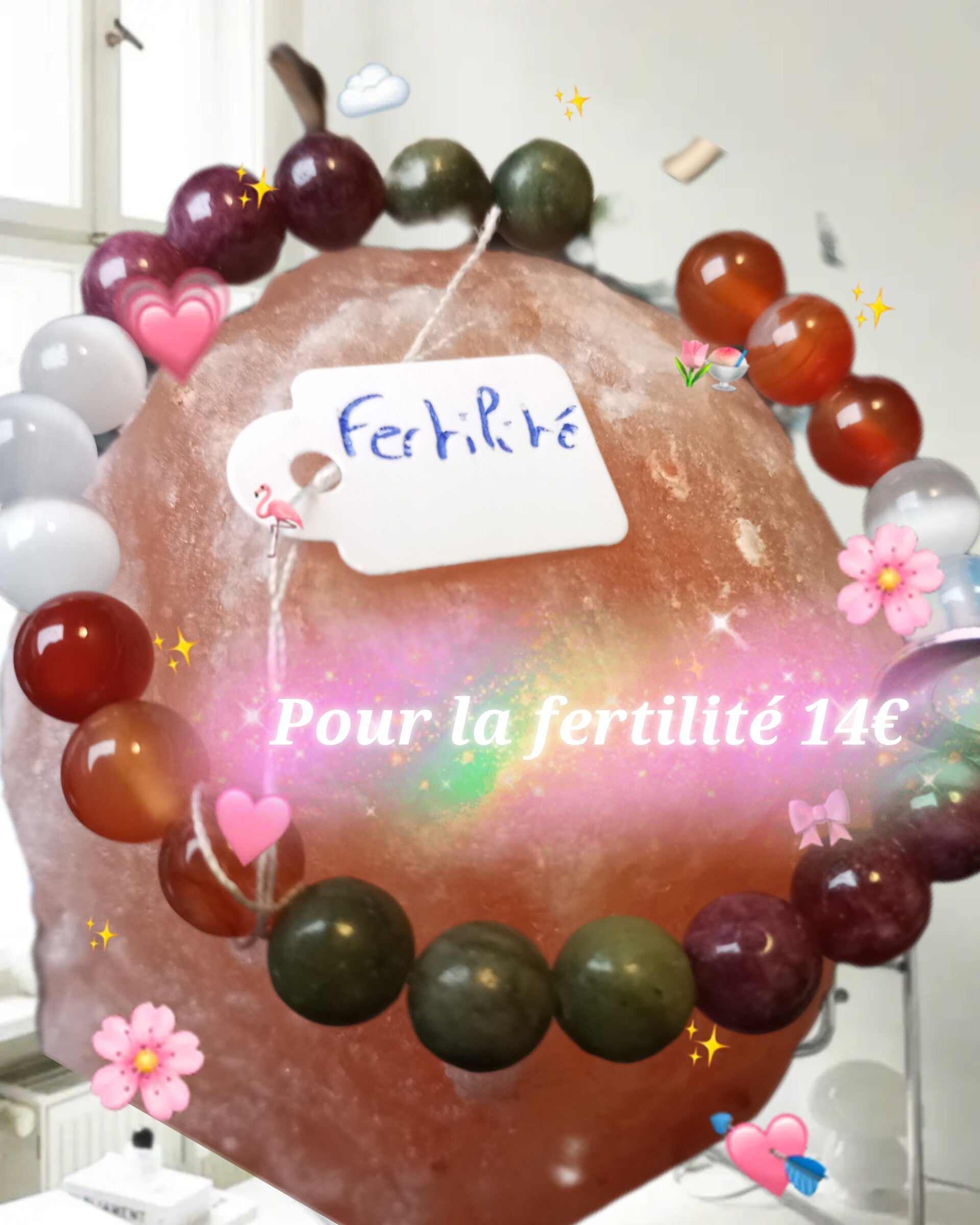 Bracelet lithotherapie en pierres naturelles pour l'aide à la fertilité