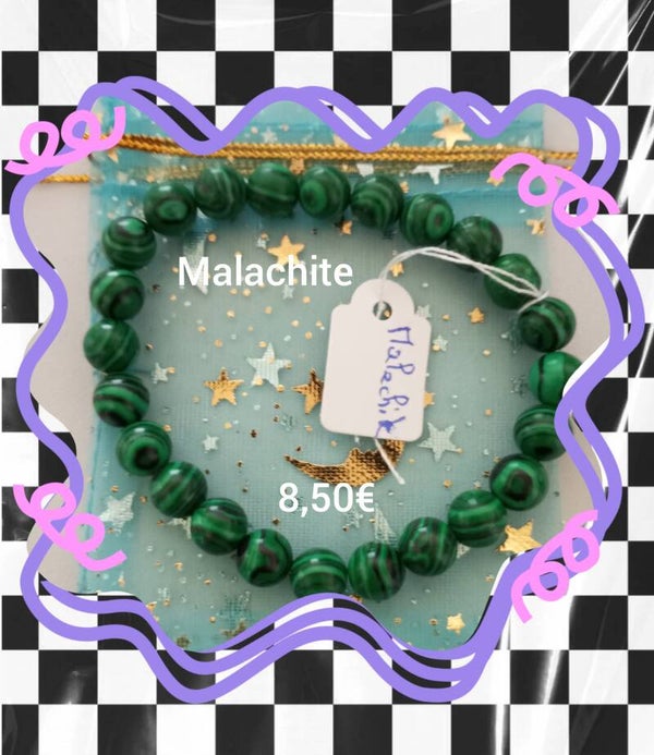 Bracelet lithothérapie en pierres naturelles en malachite