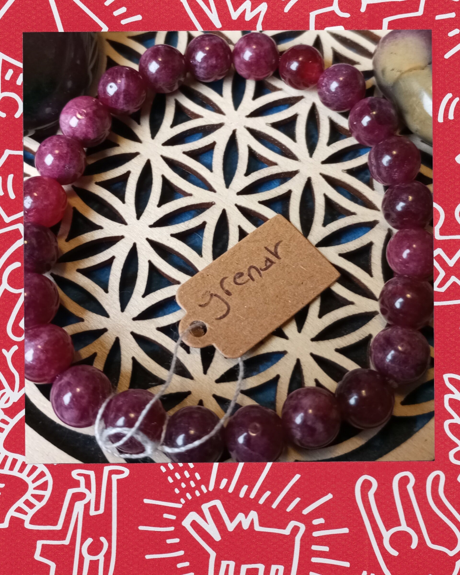 Bracelet lithotherapie pierres naturelles grenat,pour les passions amoureuses