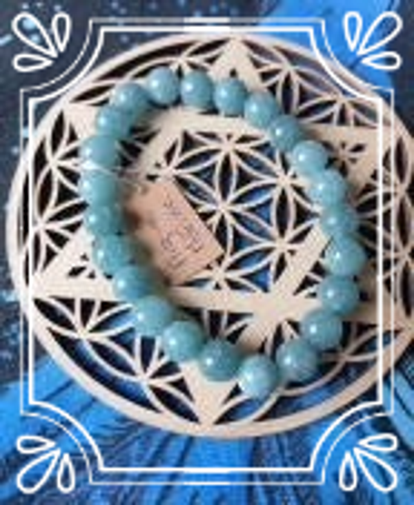 Bracelets lithothérapie en pierres naturelles aigue marine