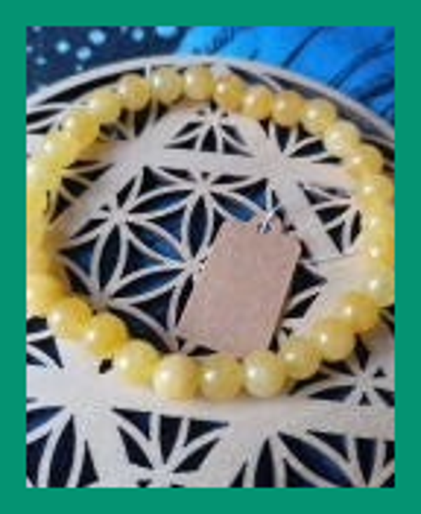 Bracelet lithothérapie en pierres naturelles Calcédoine jaune