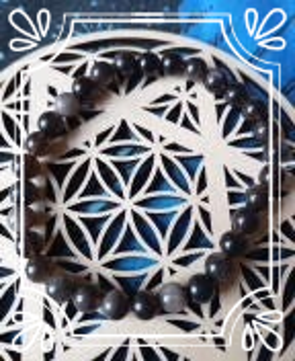 bracelet lithothérapie en pierres naturelles obsidienne