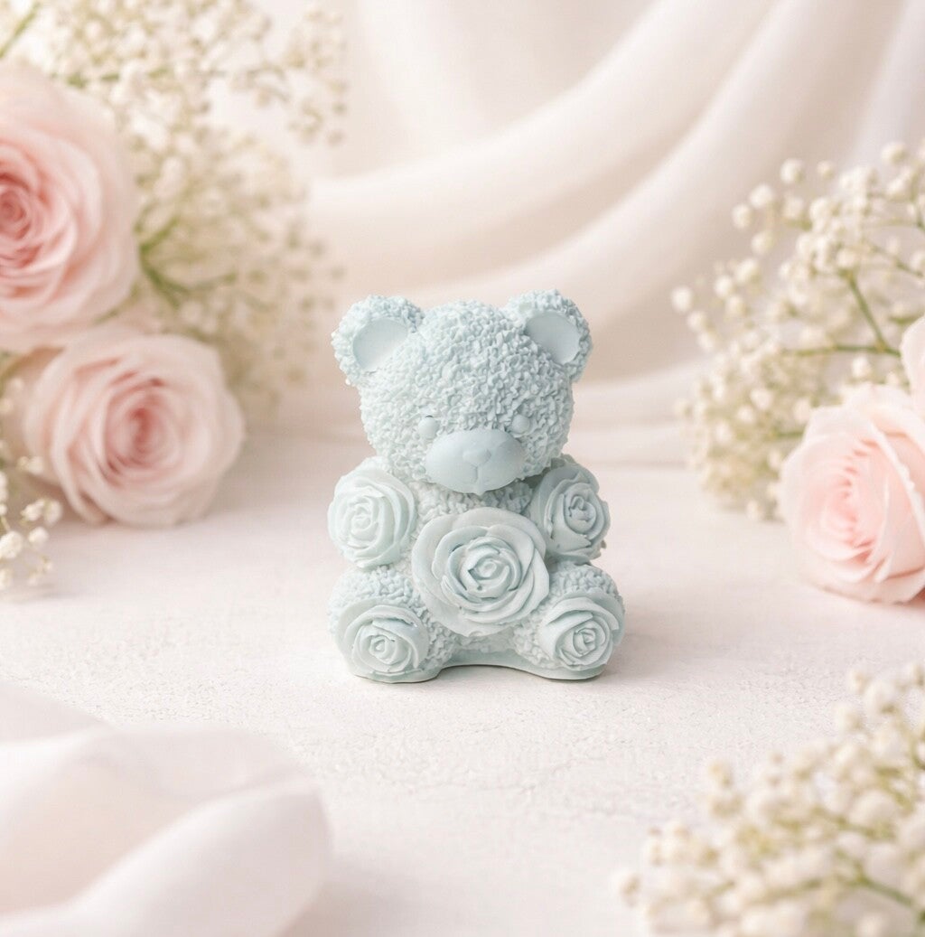 Rosenbär Pastellblau