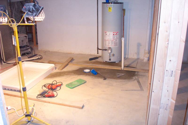 Basement bathroom plumbing