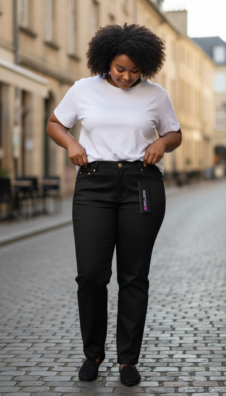 Pantalon noir coton 46