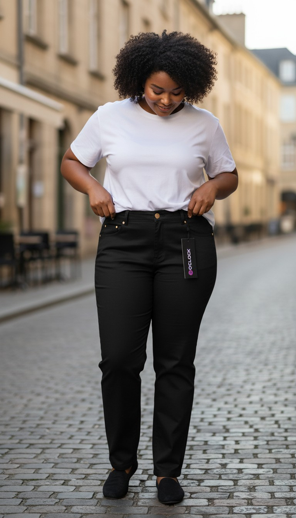 Pantalon noir coton 46