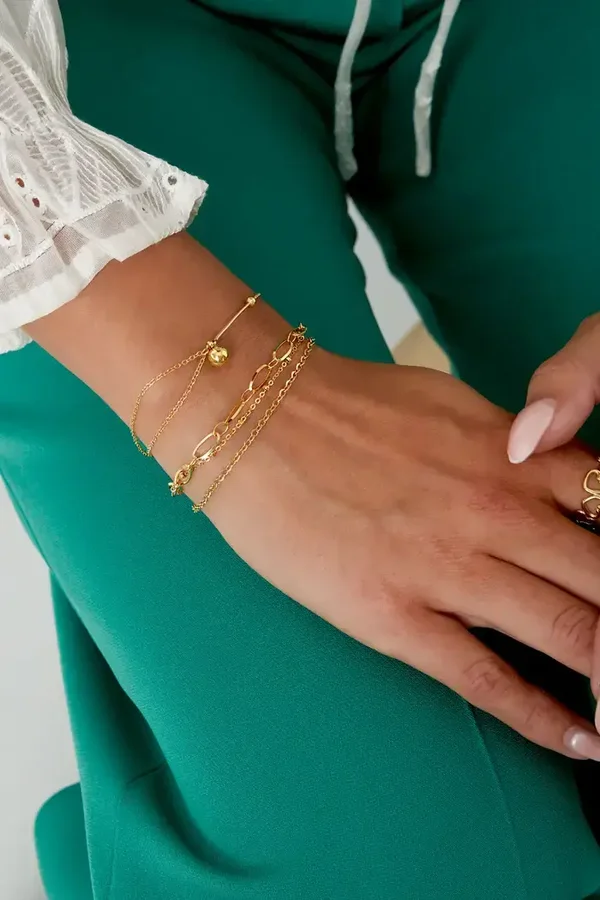 Armband bolletjes - goud