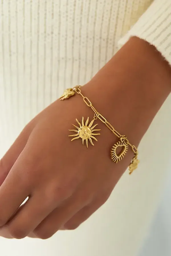 Bedelarmband sunshine fever - goud