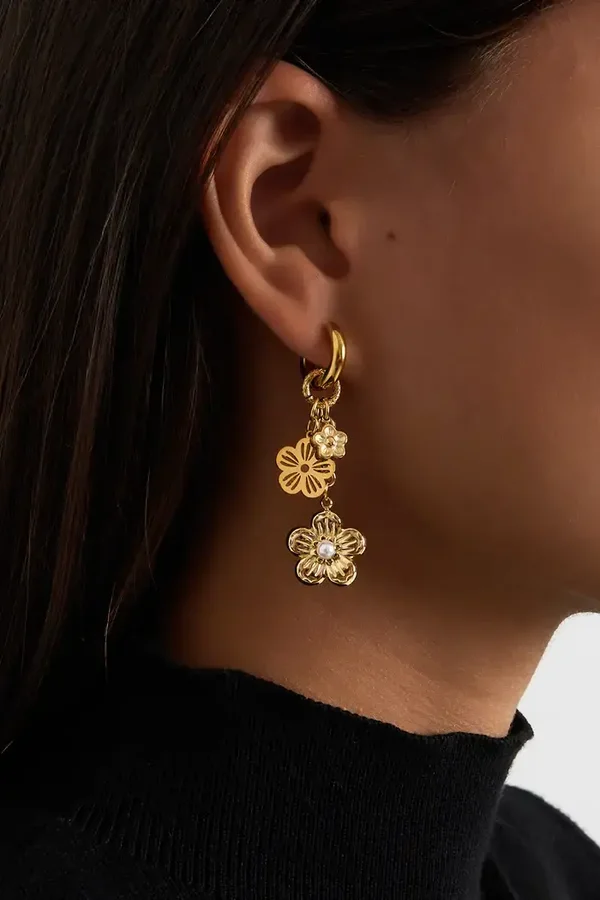 Blooming beauty oorbellen - goud