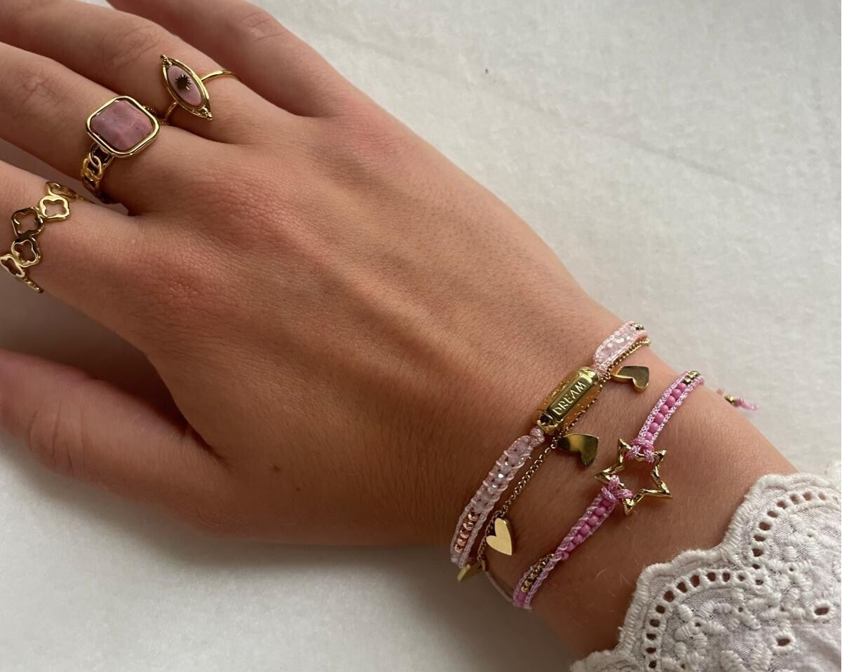Armband 'You Are Loved' Pink Gold