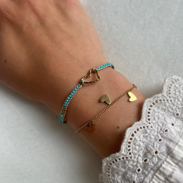 Armband  'Heart' Blue Gold