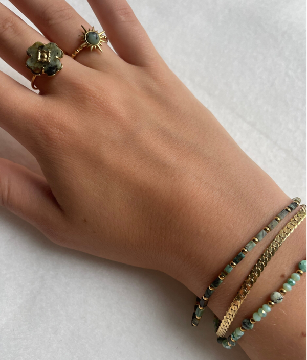 ‘Dark Green Clover’ Ring