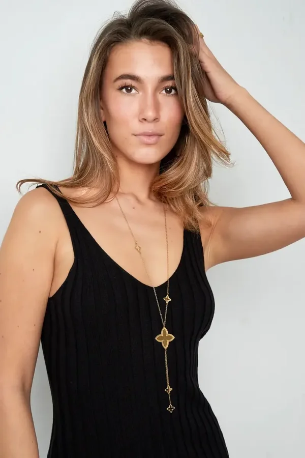 Long Clover Charm Ketting