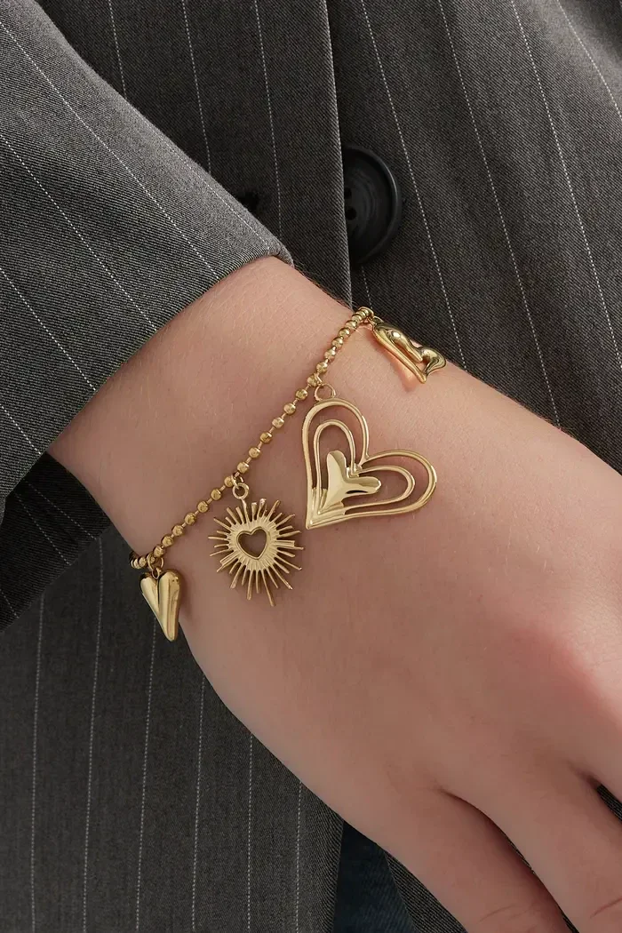 Loving hearts armband - goud