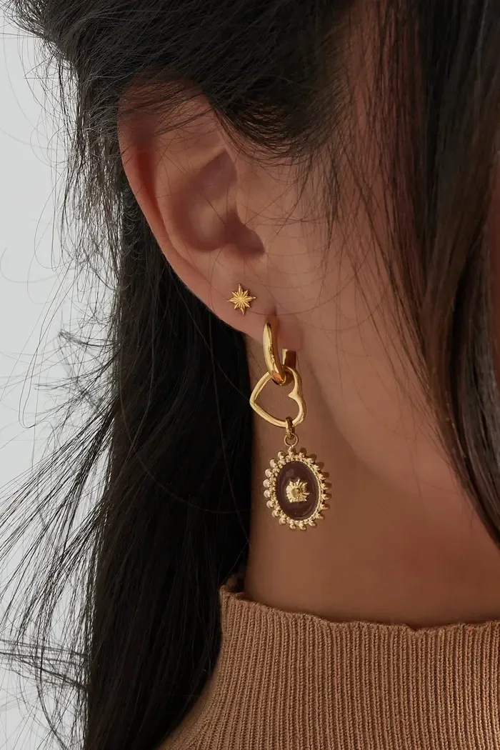 Oorbellen embrace life - bruin