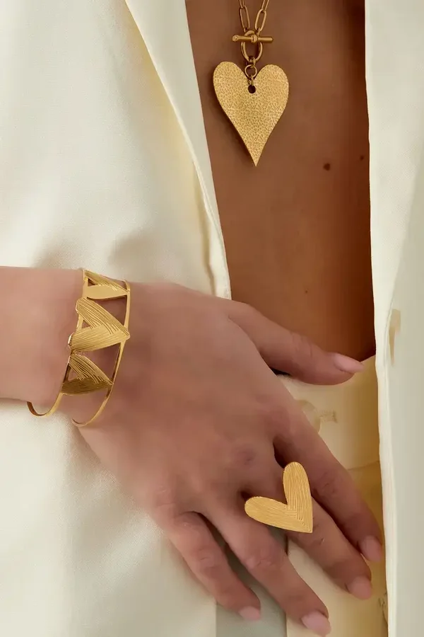 Ring lovely hart groot - Goud