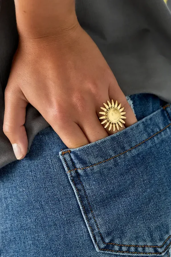 Shining Smile ring - goud