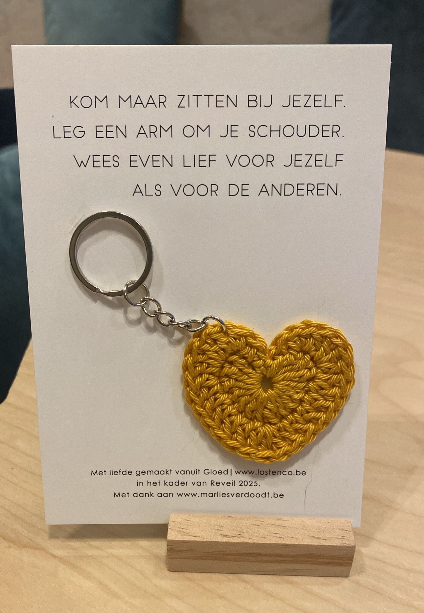 Gehaakt hartje met sleutelhanger