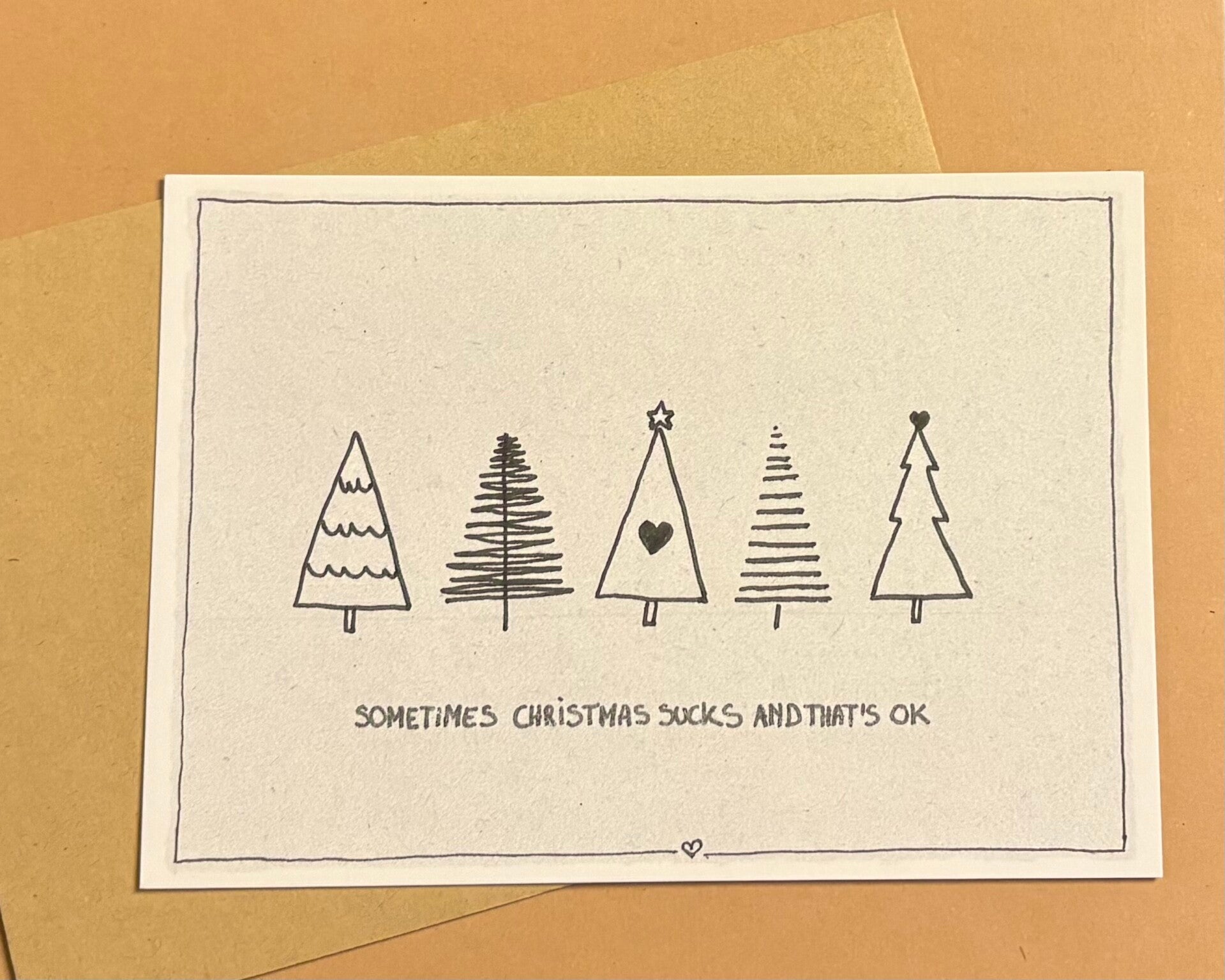 Kerstkaart ‘Sometimes christmas sucks and that’s ok’