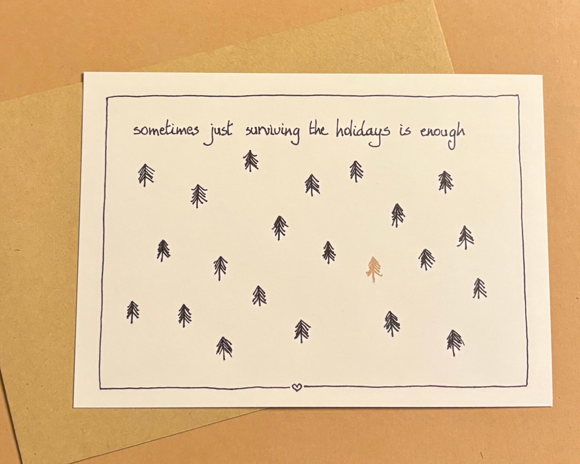 Kerstkaart ‘Sometimes just surviving the holidays is enough’