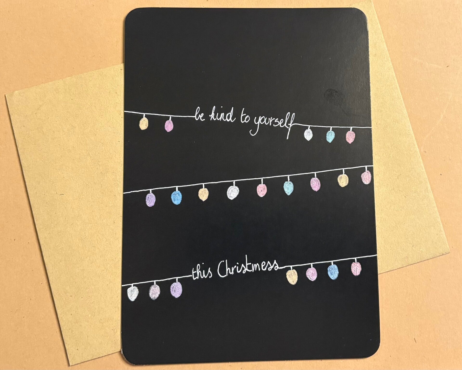 Kerstkaart ‘Be kind to yourself this christmas’
