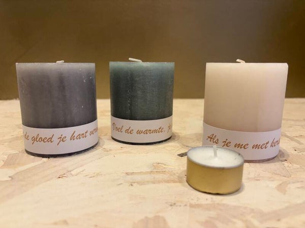Kaars met warme boodschap