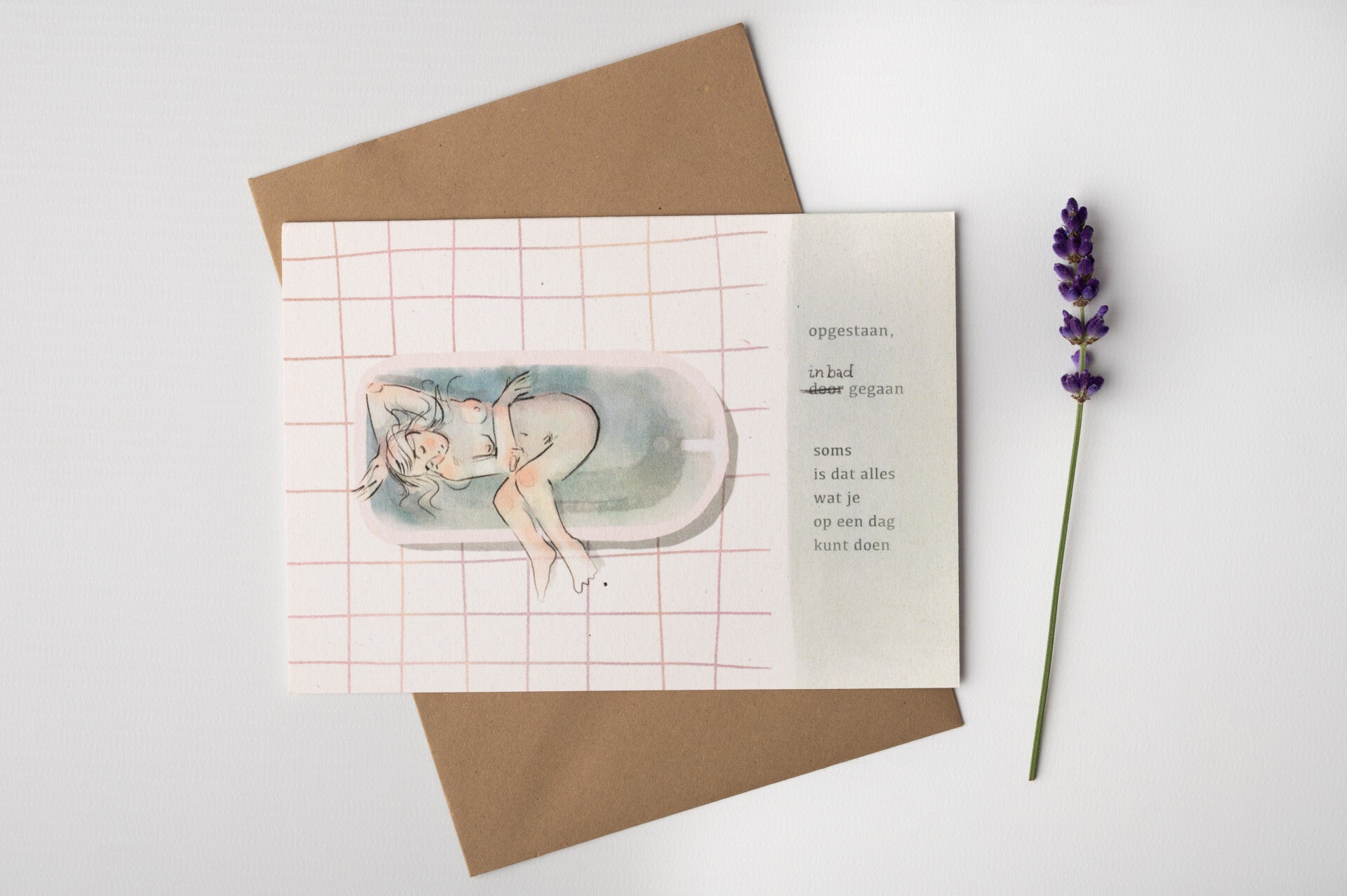 Kaart ‘In bad’ - Verlieskunst