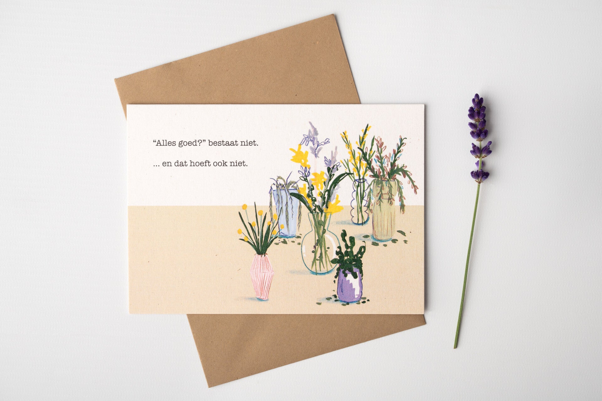 Kaart ‘ Alles goed? Bestaat niet... en dat hoeft ook niet’ - Verlieskunst