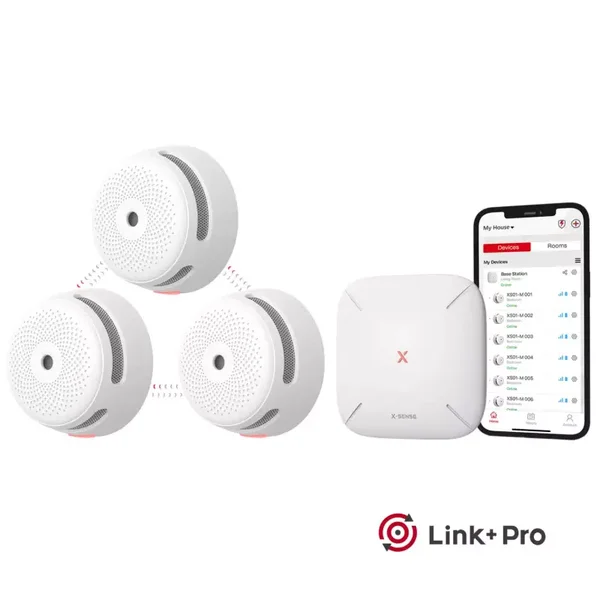X-Sense Link+ Pro Bundel: Basisstation en 3 Rookmelders