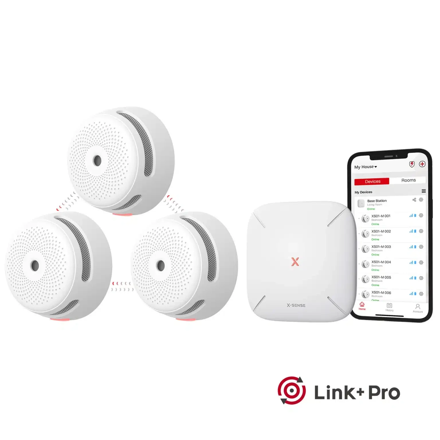 X-Sense Link+ Pro Bundel: Basisstation en 3 Rookmelders