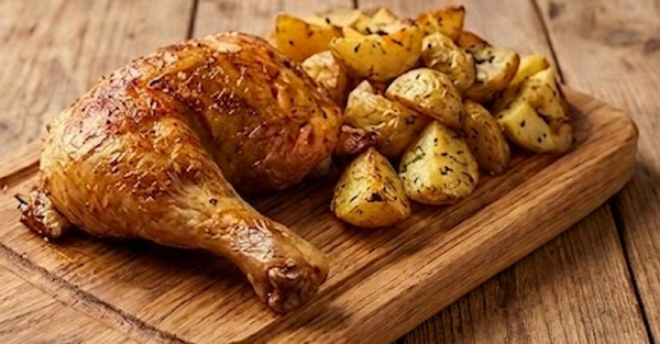 Poulet Rôti - Patates aux herbes "solo"- blanc avec aile ou cuisse