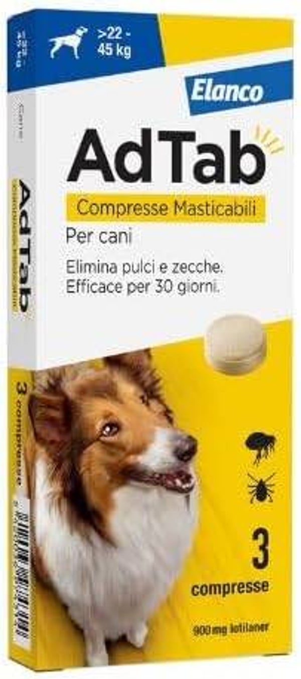 AdTab 3 Compresse Masticabili Cani 900 mg 22-45 Kg- 3 compresse