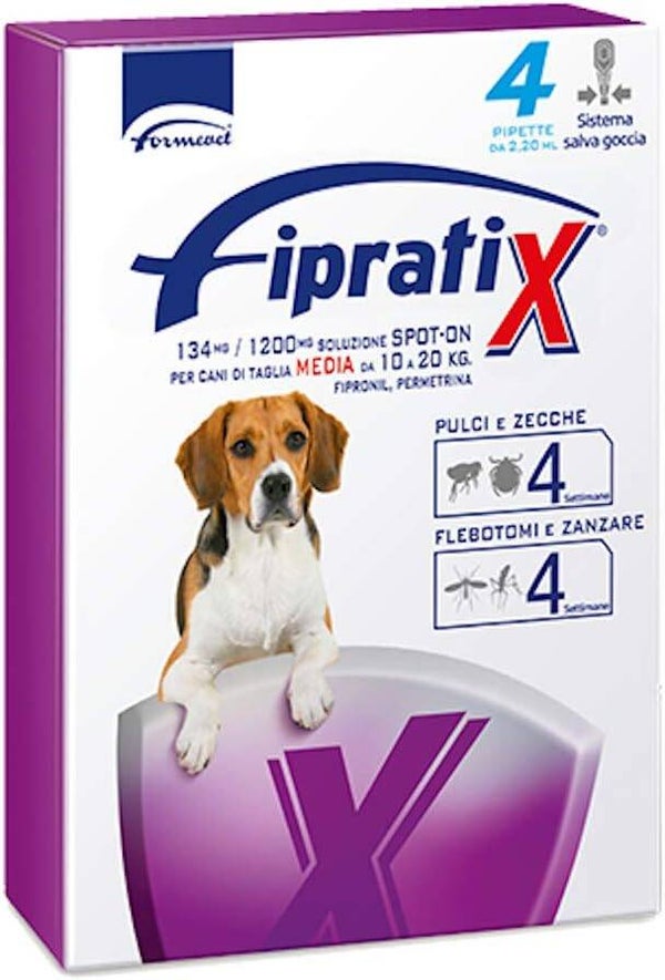 Fipratix 134 Mg/1200 Mg Soluzione Spot-on per Cani di Taglia Media 10-20 kg