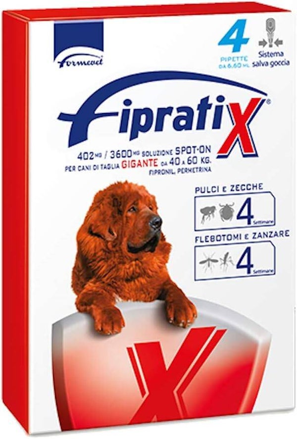 Fipratix 402 Mg/3600 Mg Soluzione Spot-on per Cani di Taglia Gigante 40-60 kg