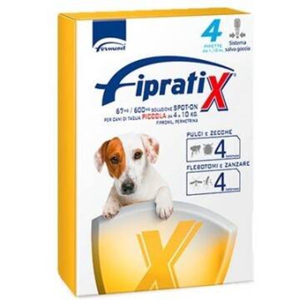 Fipratix 67 Mg/600 Mg Soluzione Spot-on per Cani di Taglia Piccola da 4 a 10 kg