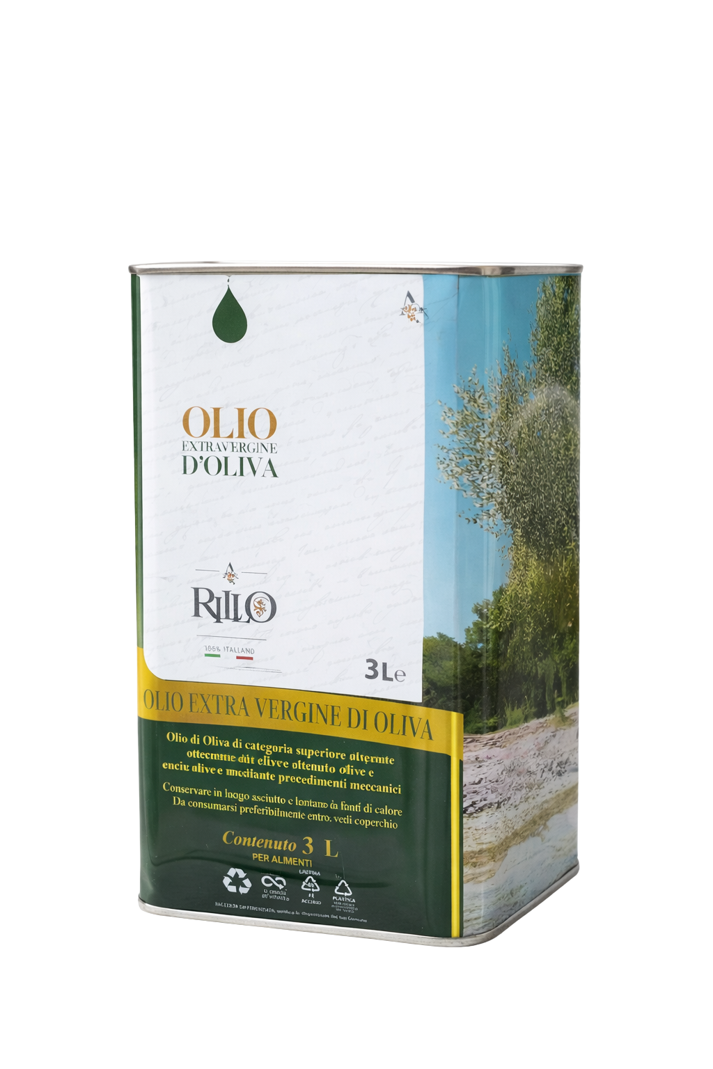 Olio Extra Vergine d'Oliva Biologico Qualità Superiore | 3 Litri