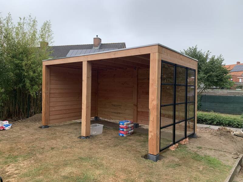 tuinhuis, poolhouse, eiken bijgebouw, goedkoop tuinhuis, blokhut, carport, garage, bijgebouw