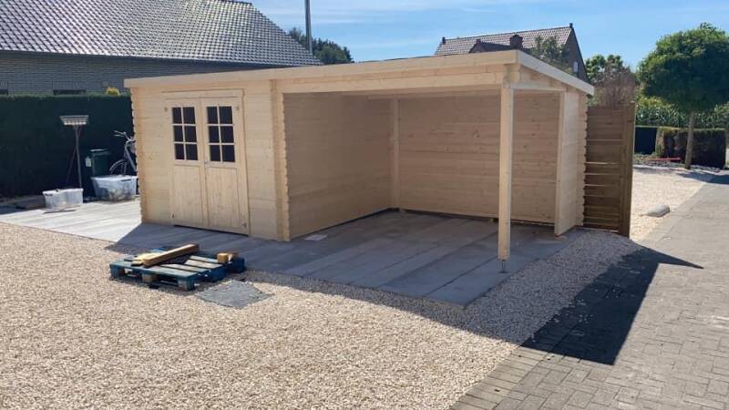 tuinhuis, poolhouse, eiken bijgebouw, goedkoop tuinhuis, blokhut, carport, garage, bijgebouw