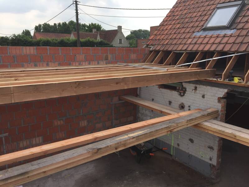 gevelbekleding ramen en deuren (Alu, hout en PVC) Veluxen plaatsen dakconstructies ook platte daken dakbedekking (pannen en EPDM) terrassen houten luiken lichtstraten dakgoten dakkapel