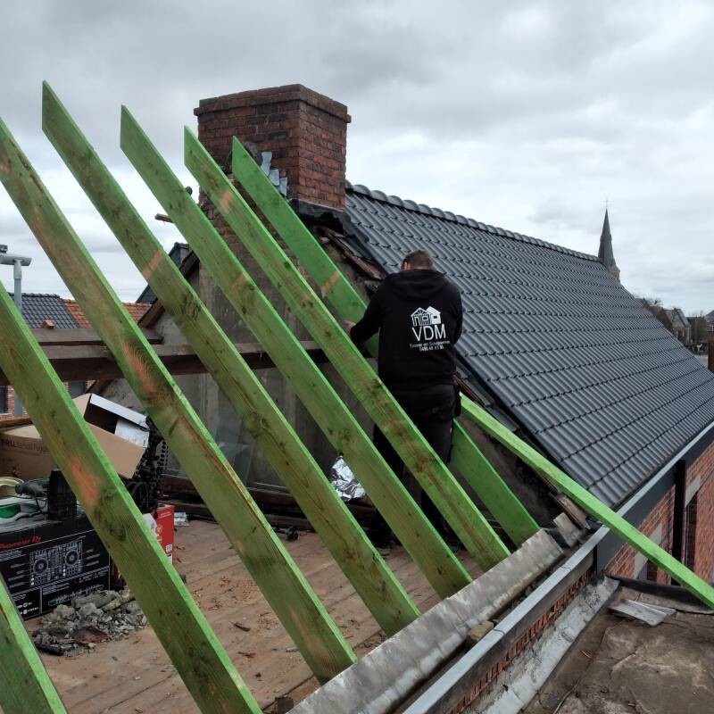 dakconstructie, plat dak, EPDM, dakpannen, spanten, oregon dak