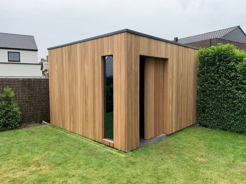 tuinhuis, poolhouse, eiken bijgebouw, goedkoop tuinhuis, blokhut, carport, garage, bijgebouw