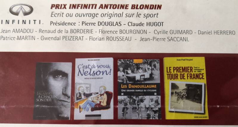 couverture du livre "Les Danguillaume une grande famille du cyclisme", écrit par Dominique Trouëssard nominé au prix infiniti Antoine Blondin