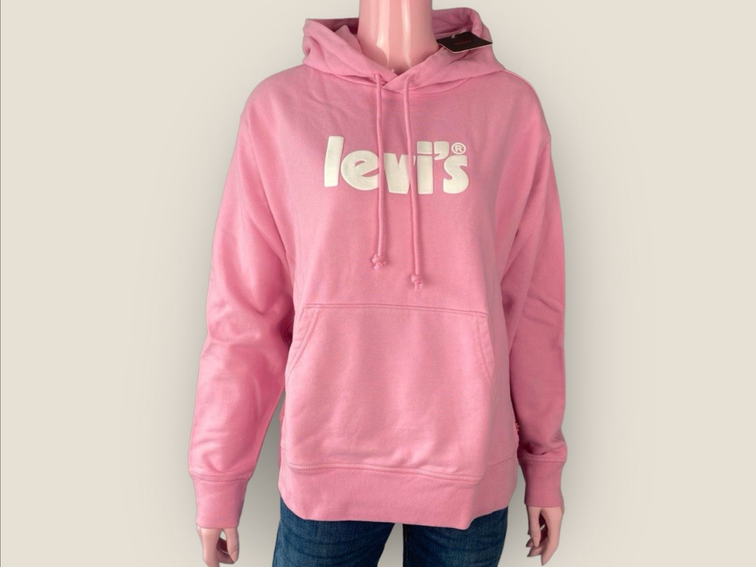 Levi’s Hoodie mit Logo Schriftzug rosa - XL