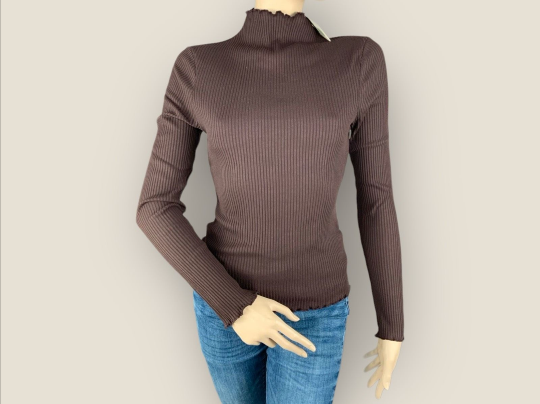 LEVI`S Langarmshirt Longsleeve „Flora Mockneck“ braun