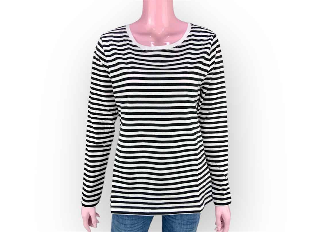 AJC Langarmshirt schwarz/weiss