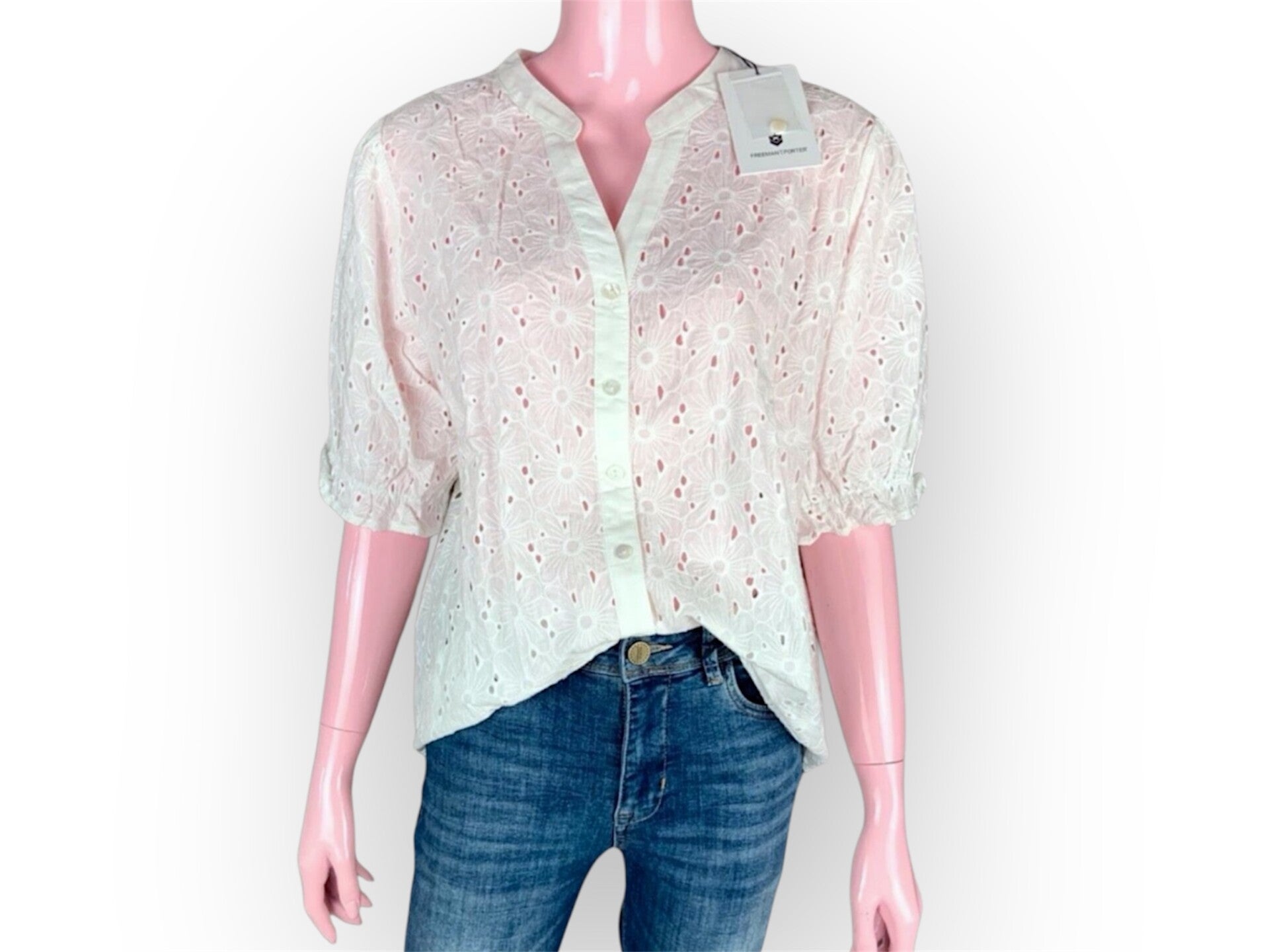 FREEMAN T. PORTER Bluse „Lilyana Lace“ white